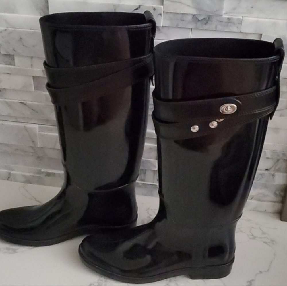 Coach Tall Rain Boots Womens 9 - Picture 3 of 5